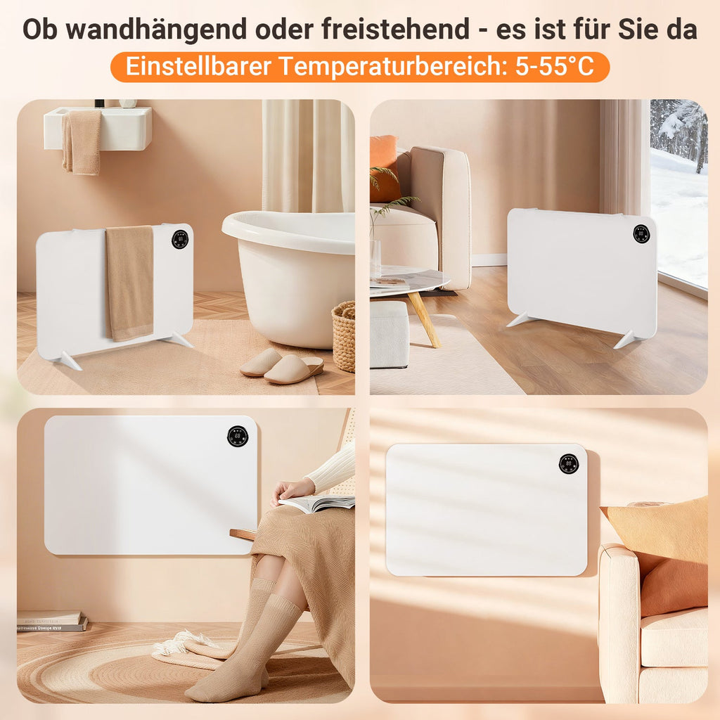 Cosmo Go Infrarotheizung Elektroheizung 450W mit App Fernbedienung