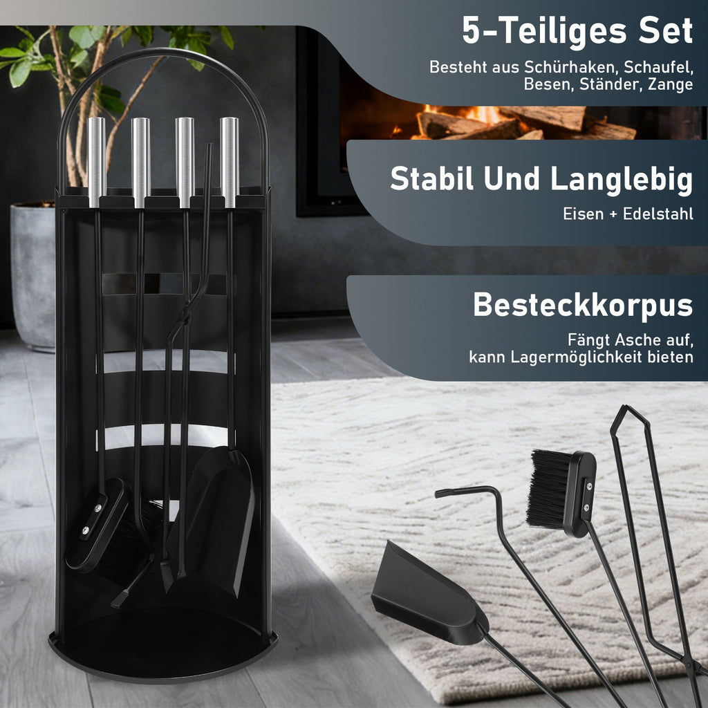 Cosmo Go Kaminbesteck 5 teilige Edelstahl Kaminzubehör