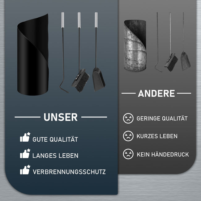 Cosmo Go Kaminbesteck 4 teilig Edelstahl Kaminzubehör Main Image