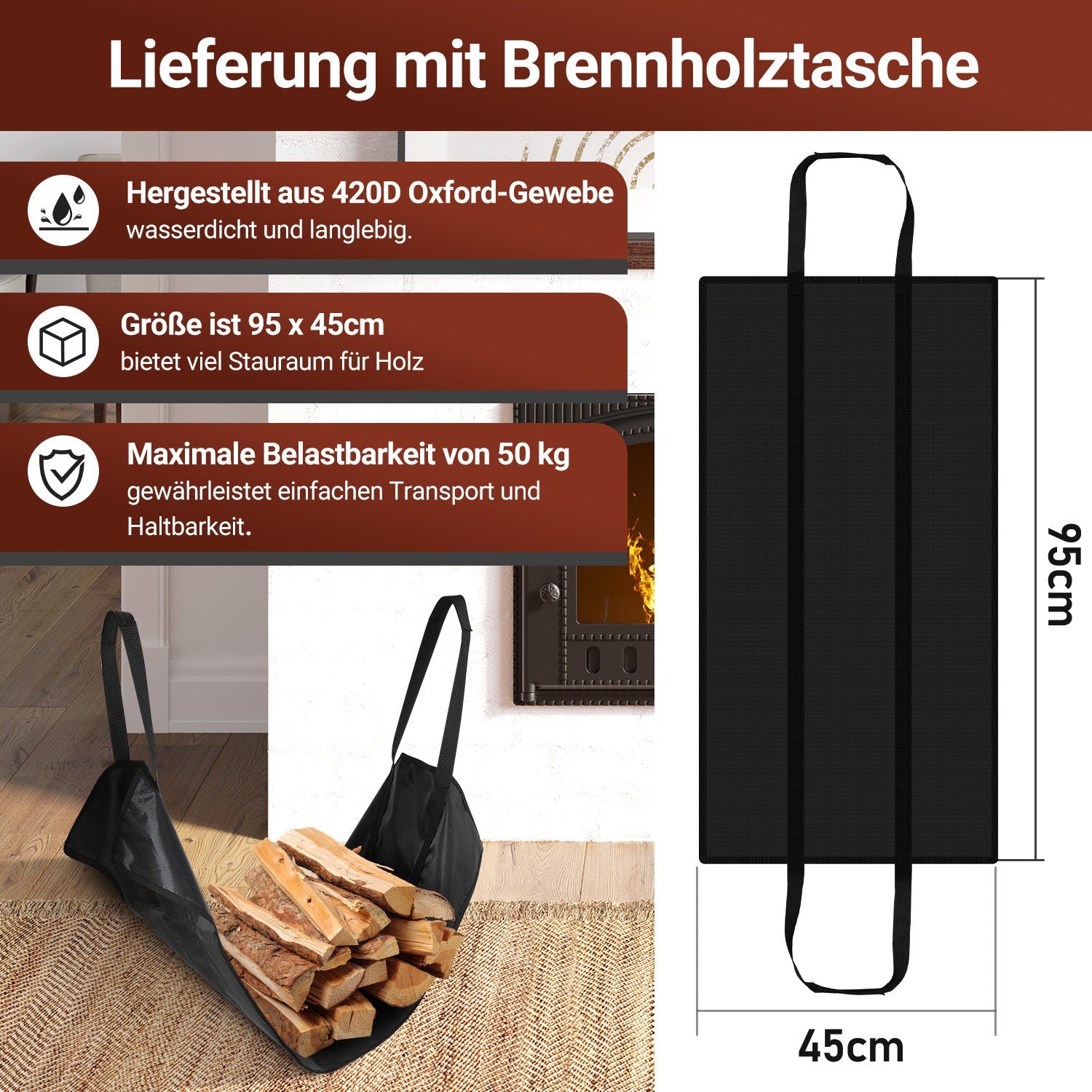 Cosmo Go Kaminholzregal Metall Kaminholzständer Wandmontage