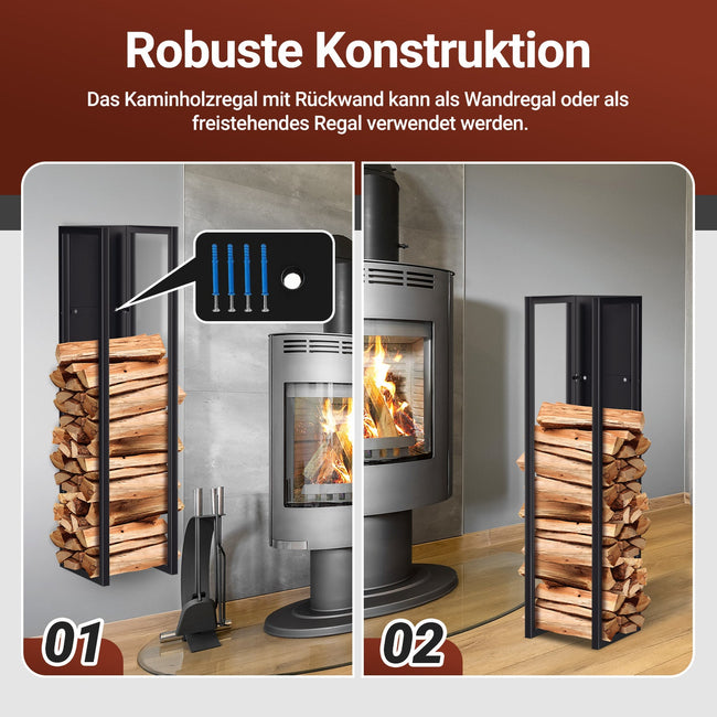 Cosmo Go Kaminholzregal Metall Kaminholzständer Wandmontage Main Image
