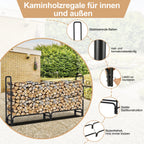 Cosmo Go Kaminholzregal Metall 244x34.5x124cm mit Schutzhülle