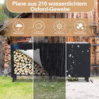 Cosmo Go Kaminholzregal Metall 244x34.5x124cm mit Schutzhülle