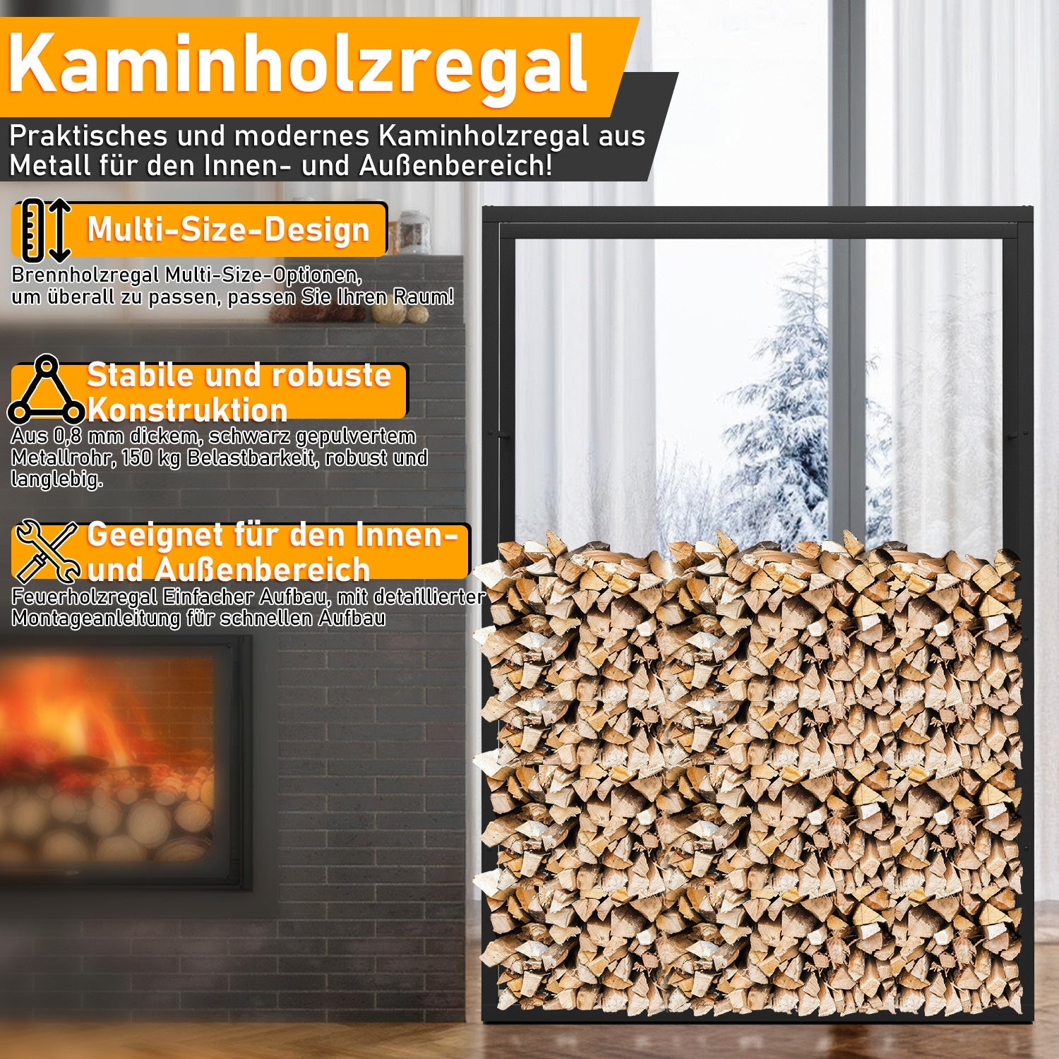 Cosmo Go Kaminholzregal Brennholzregal 8 Größen