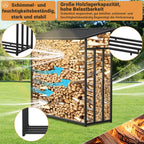 Cosmo Go Kaminholzregal Brennholzregal Metall 185x70x185cm mit Dach