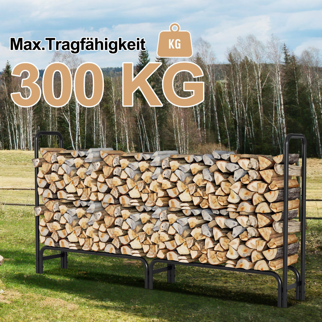 Cosmo Go Kaminholzregal Metall 244x34.5x124cm mit Schutzhülle