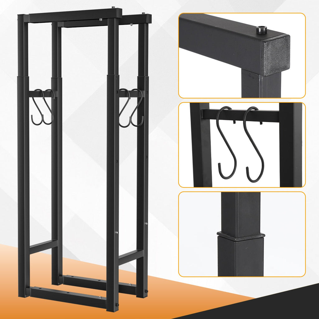 Cosmo Go Verstellbare Kaminholzregal Kaminholzständer mit 4 Haken