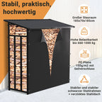 Cosmo Go Kaminholzregal Brennholzregal Metall 185x70x185cm mit Dach