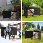 Cosmo Go Kaminholzregal Metall 244x34.5x124cm mit Schutzhülle