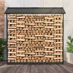 Cosmo Go Kaminholzregal Brennholzregal Metall 185x70x185cm mit Dach
