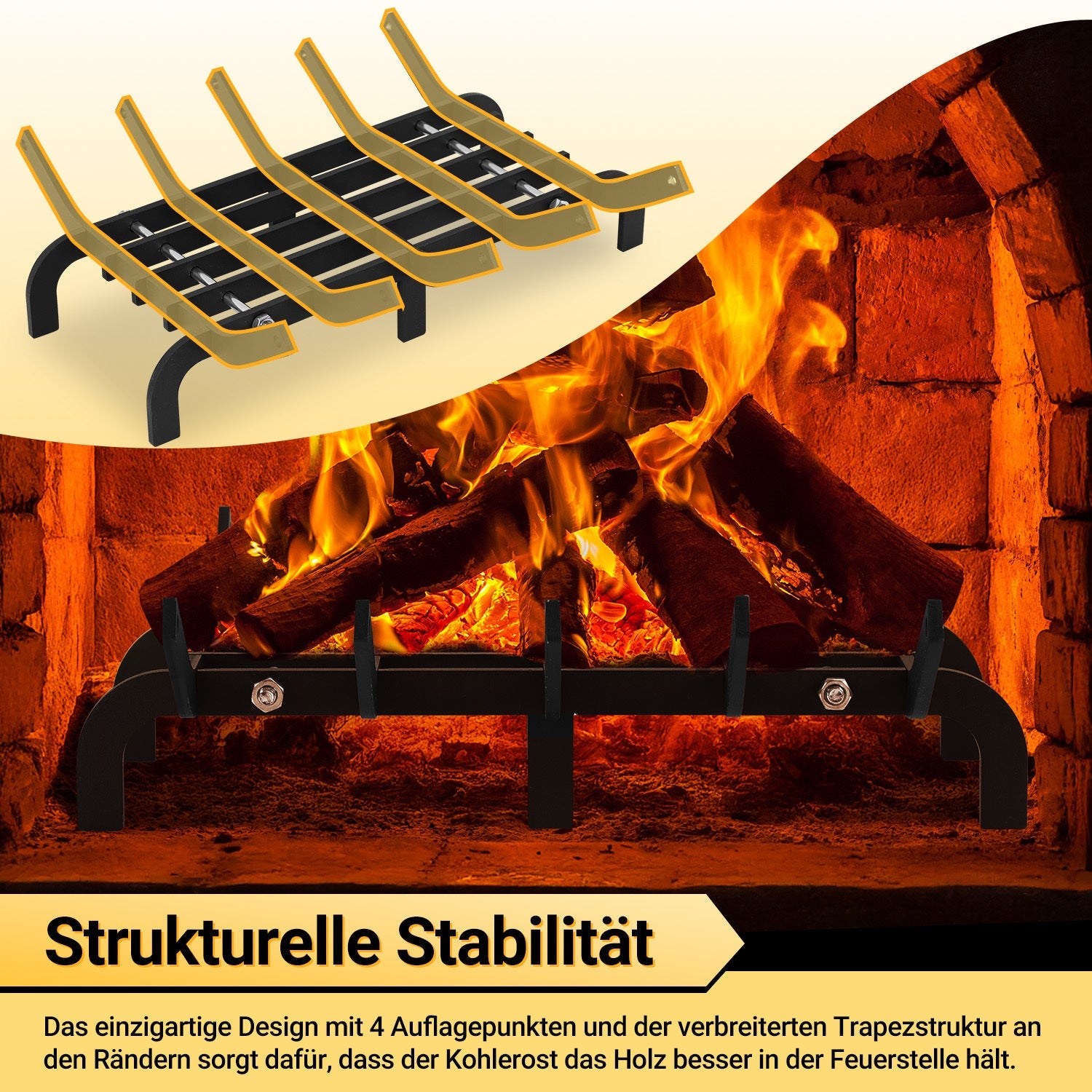 Cosmo Go Kaminrost Ofenrost für Kamineinsatz V-förmig