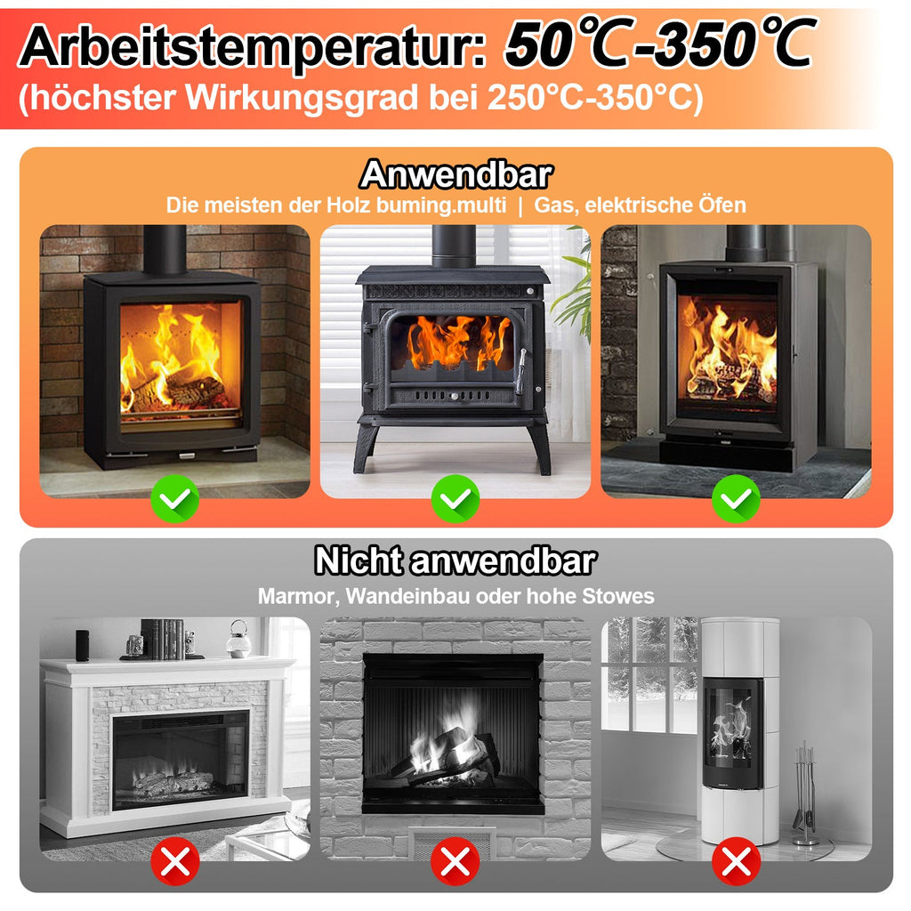 Cosmo Go Kaminventilator Ofenventilator 6-Blättern Doppelseitiger