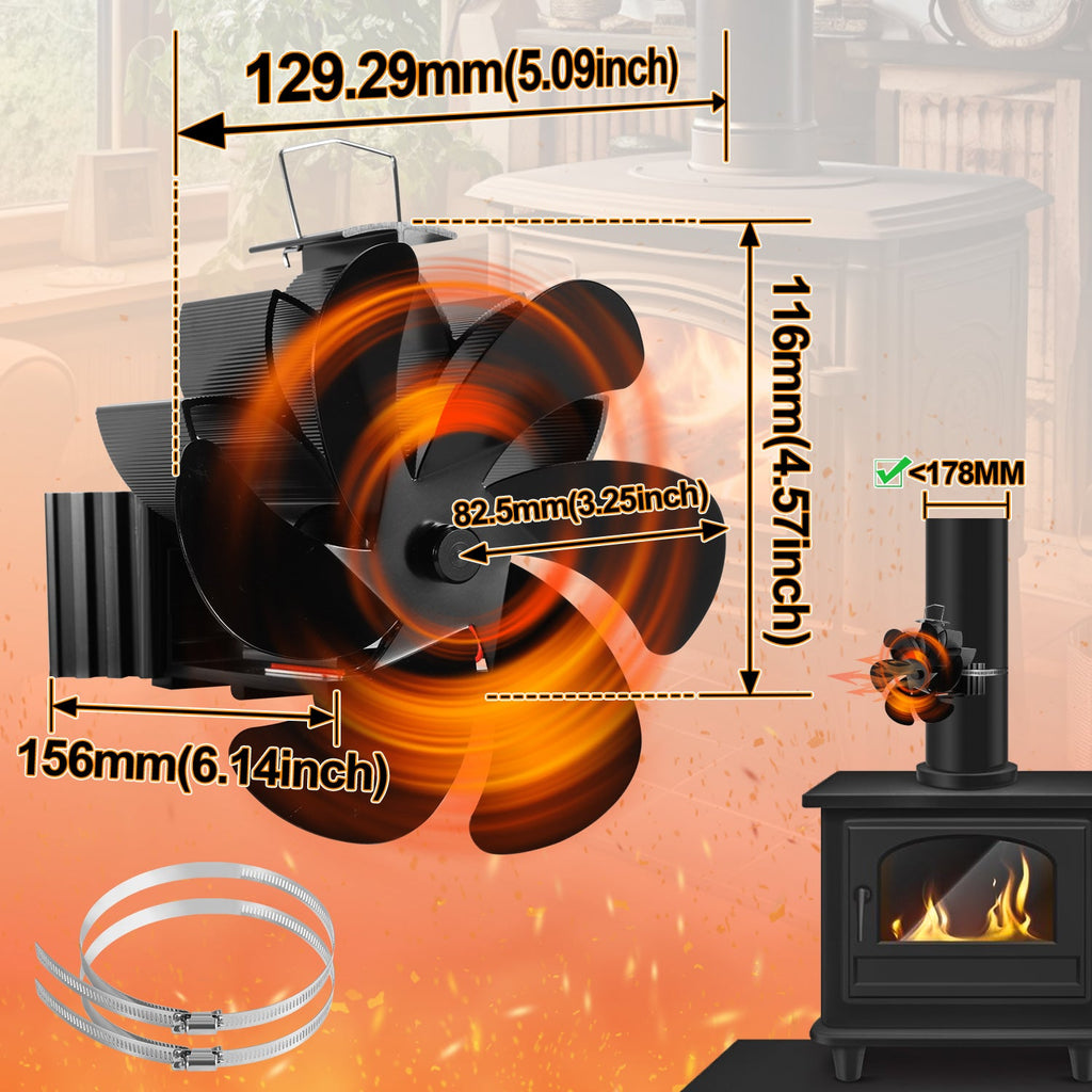 Cosmo Go Kaminventilator 6 Blättern Magnetisch