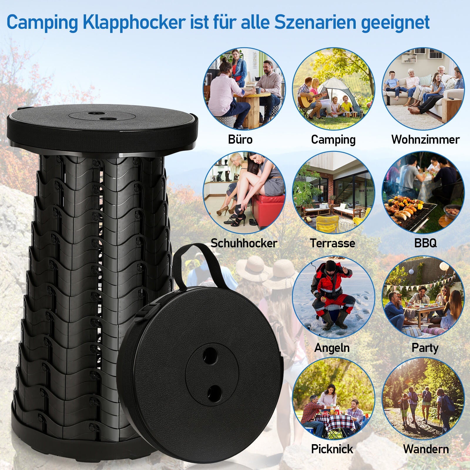 Cosmo Go Tragbarer Klappstuhl Klapphocker