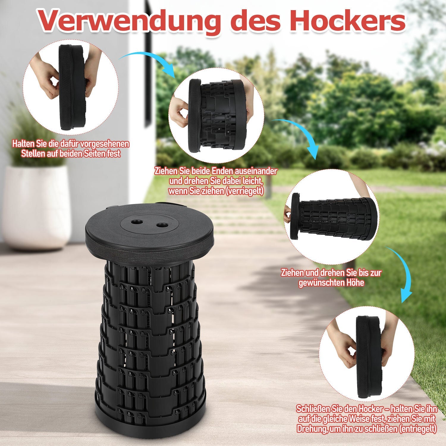 Cosmo Go Tragbarer Klappstuhl Klapphocker