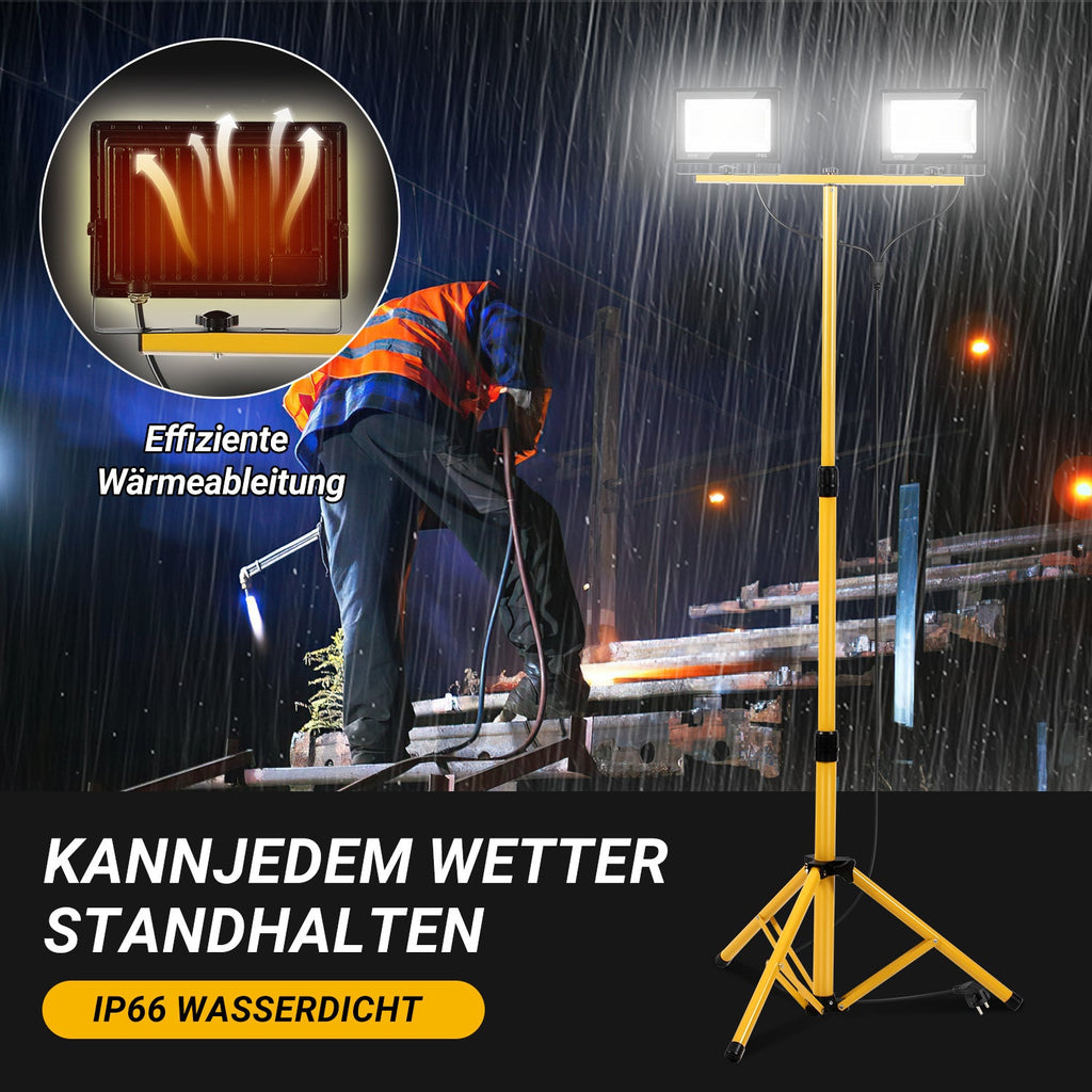 Cosmo Go LED Baustrahler 2 x 50W/100W/200W mit Stativ Einstellbar