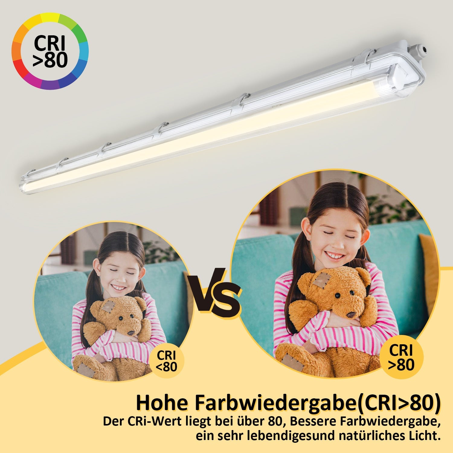 Cosmo Go LED Feuchtraumleuchte 18W 120 cm T8 Neutralweiß