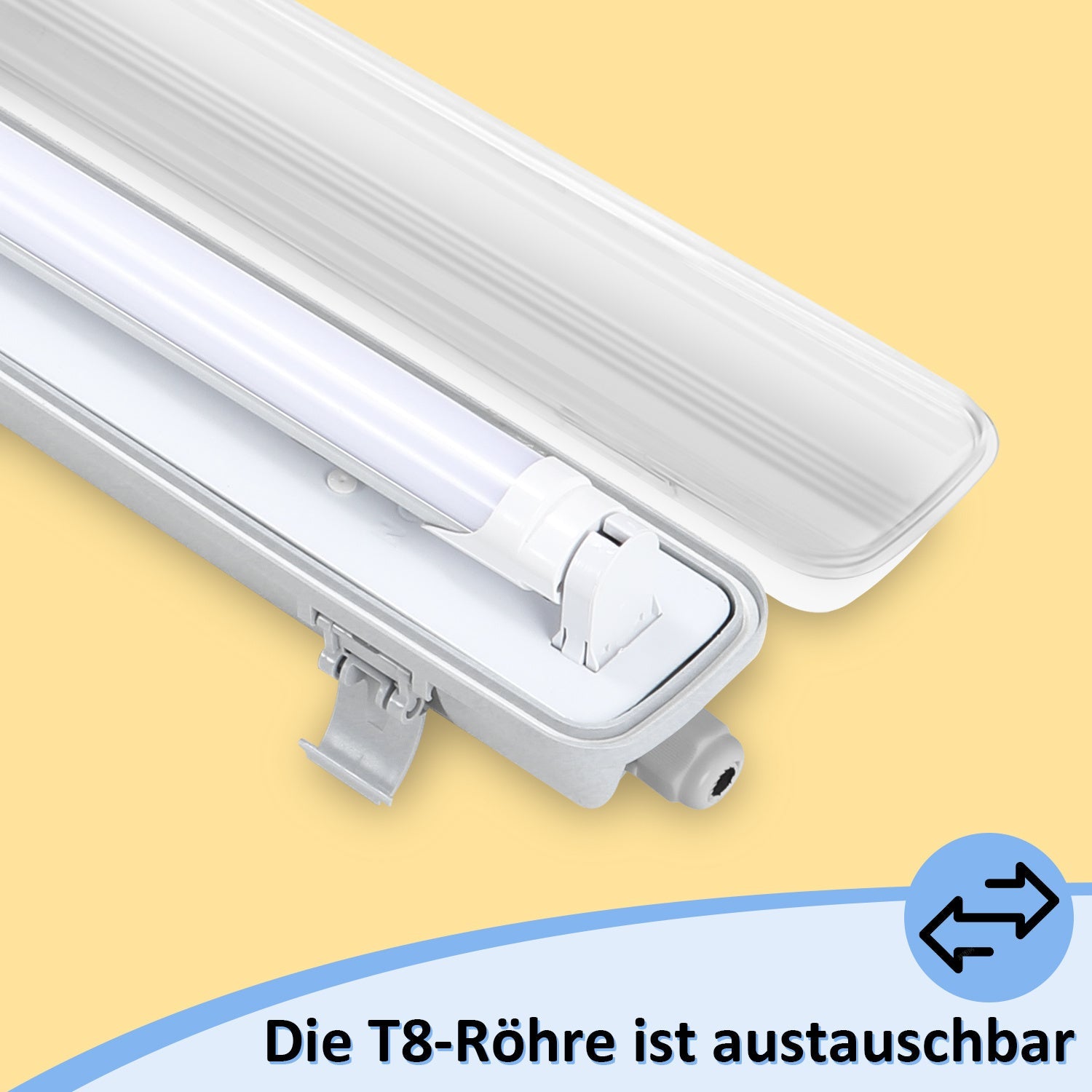 Cosmo Go LED Feuchtraumleuchte 18W 120 cm T8 Neutralweiß