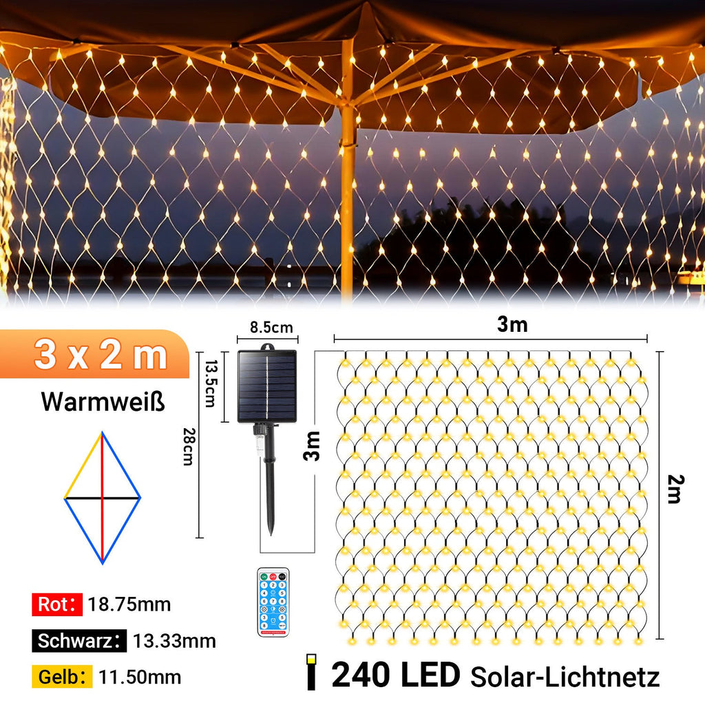Cosmo Go LED Lichternetz Solar mit Fernbedienung