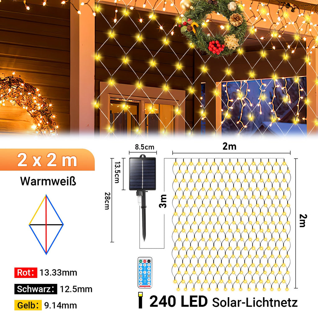 Cosmo Go LED Lichternetz Solar mit Fernbedienung