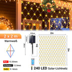 Cosmo Go LED Lichternetz Solar mit Fernbedienung