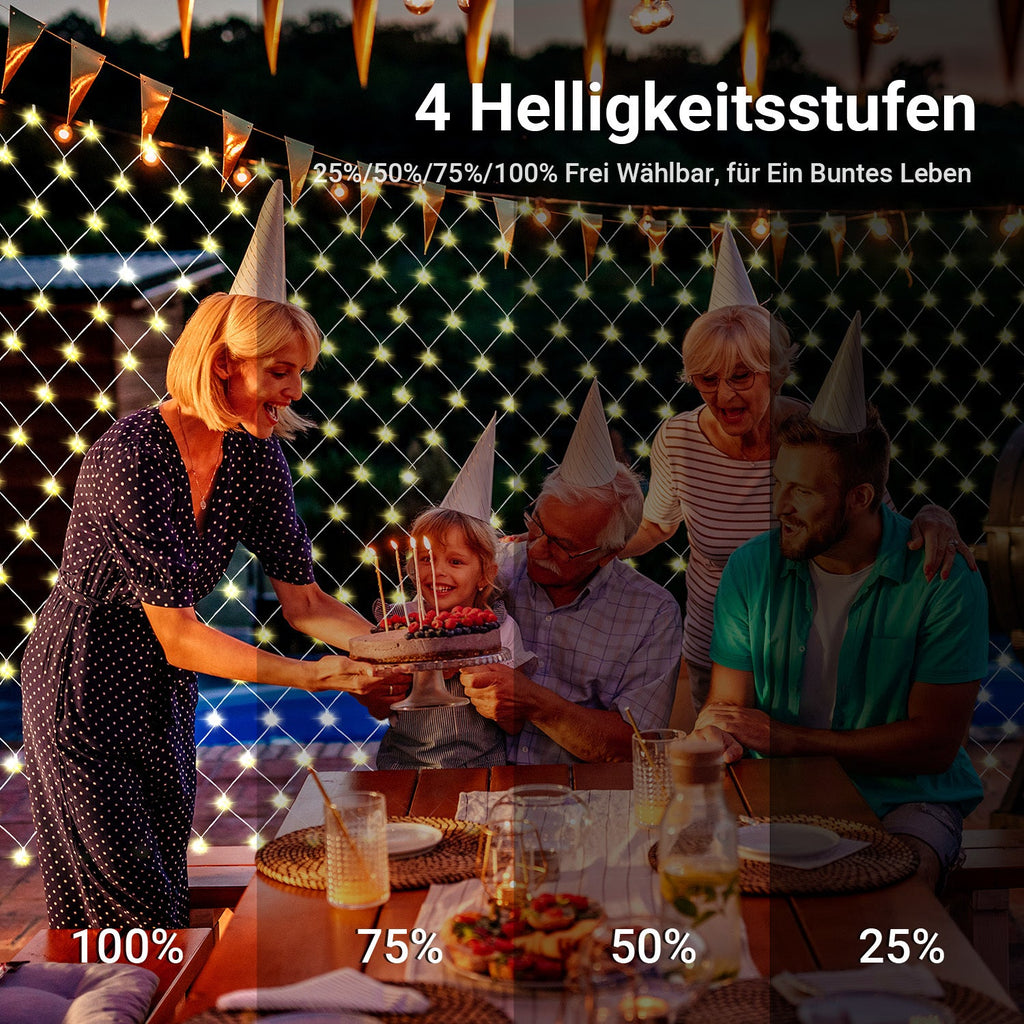 Cosmo Go LED Lichternetz Solar mit Fernbedienung