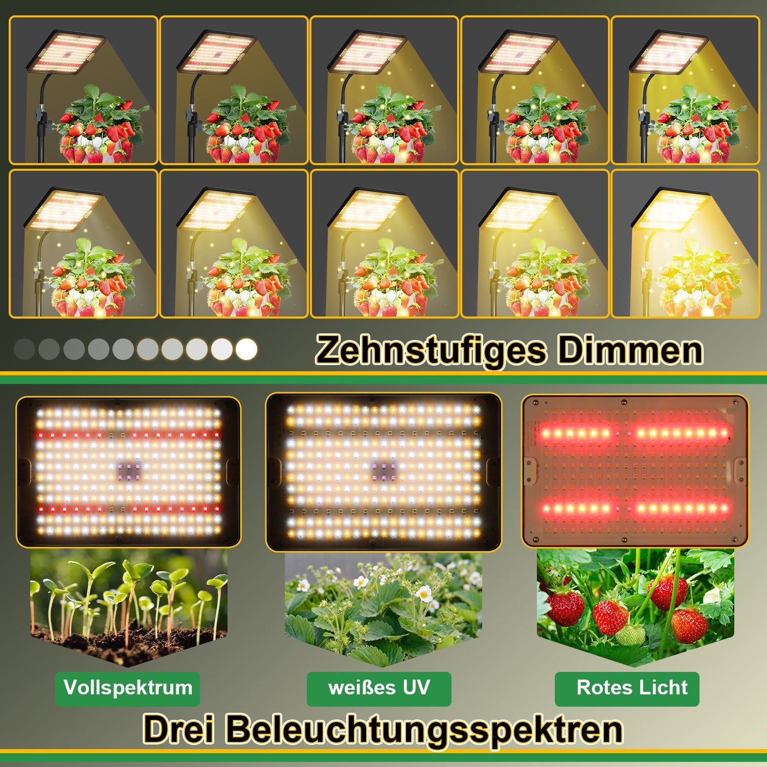 Cosmo Go LED Pflanzenlampe Grow Light UV IR mit Ständer