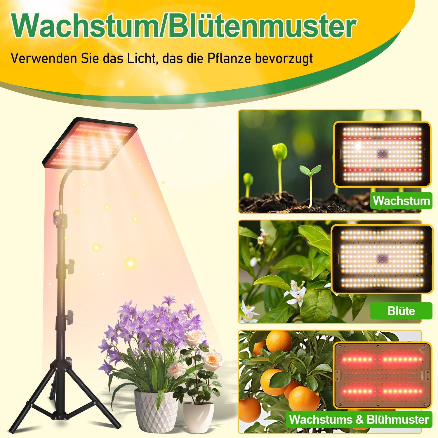 Cosmo Go LED Pflanzenlampe Grow Light UV IR mit Ständer