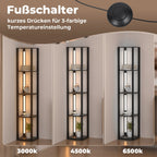 Cosmo Go LED Stehleuchte Stehlampe Dimmbarer mit Regal und Fernbedienung