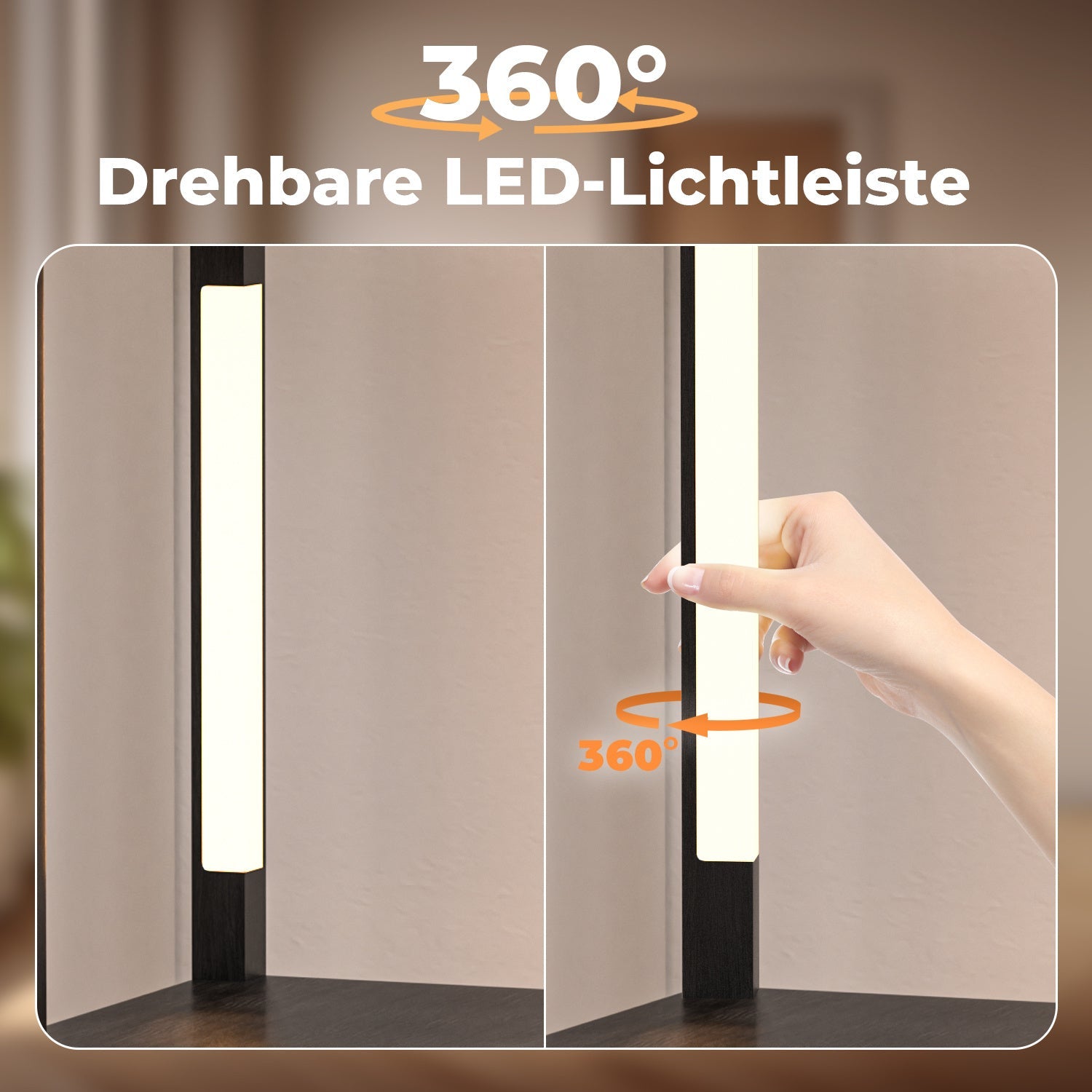 Cosmo Go LED Stehleuchte Stehlampe Dimmbarer mit Regal und Fernbedienung
