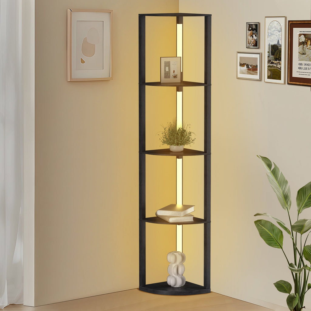 Cosmo Go LED Stehleuchte Stehlampe Dimmbarer mit Regal und Fernbedienung