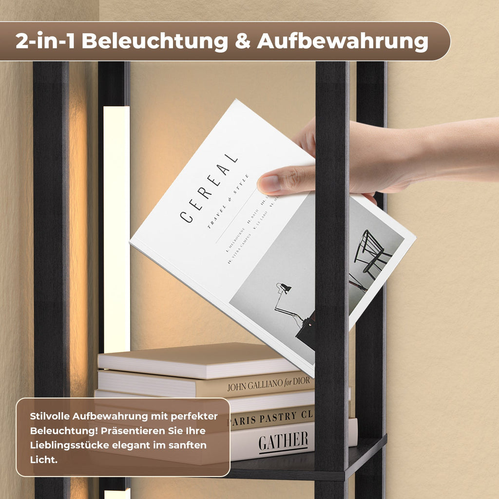 Cosmo Go LED Stehleuchte Stehlampe Dimmbarer mit Regal und Fernbedienung