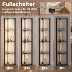 Cosmo Go LED Stehleuchte Stehlampe Dimmbarer mit Regal und Fernbedienung