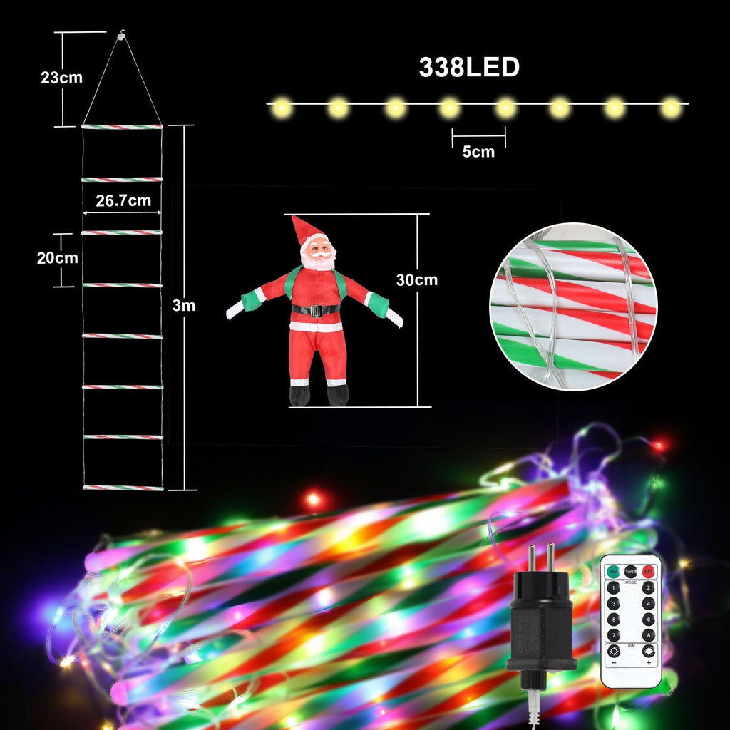 Cosmo Go LED Weihnachtsmann Leiter Lichterkette 3m