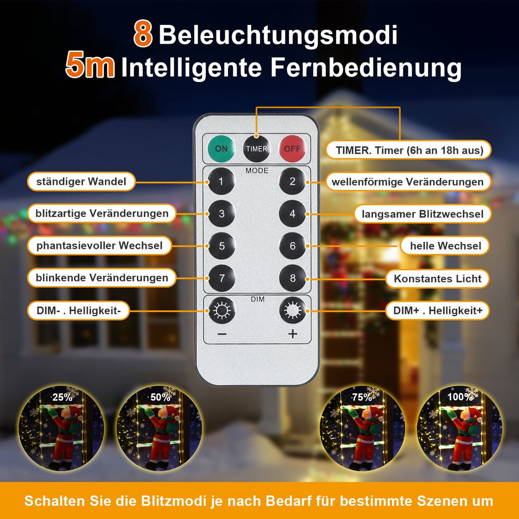 Cosmo Go LED Weihnachtsmann Leiter Lichterkette 3m