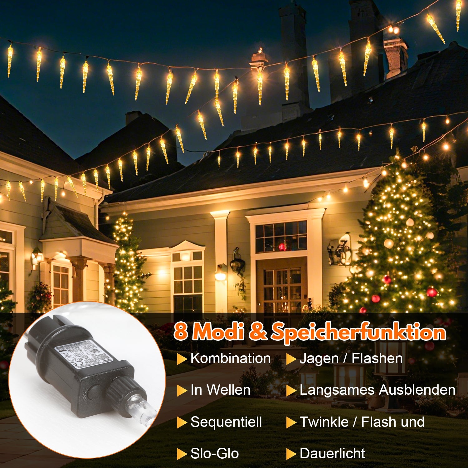 Cosmo Go LED Eiszapfen Lichterkette 40 LEDs
