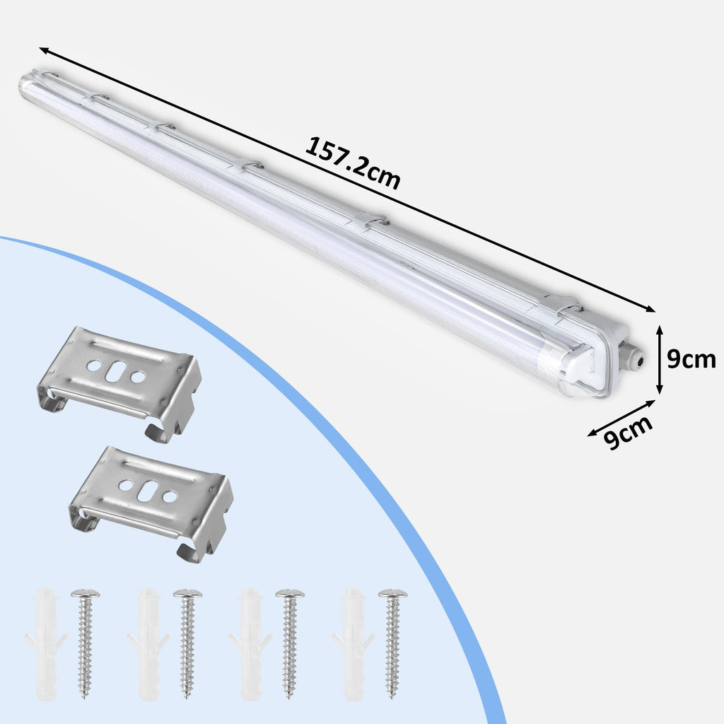 Cosmo Go LED Feuchtraumleuchte 24W 150 cm T8 Kaltweiß