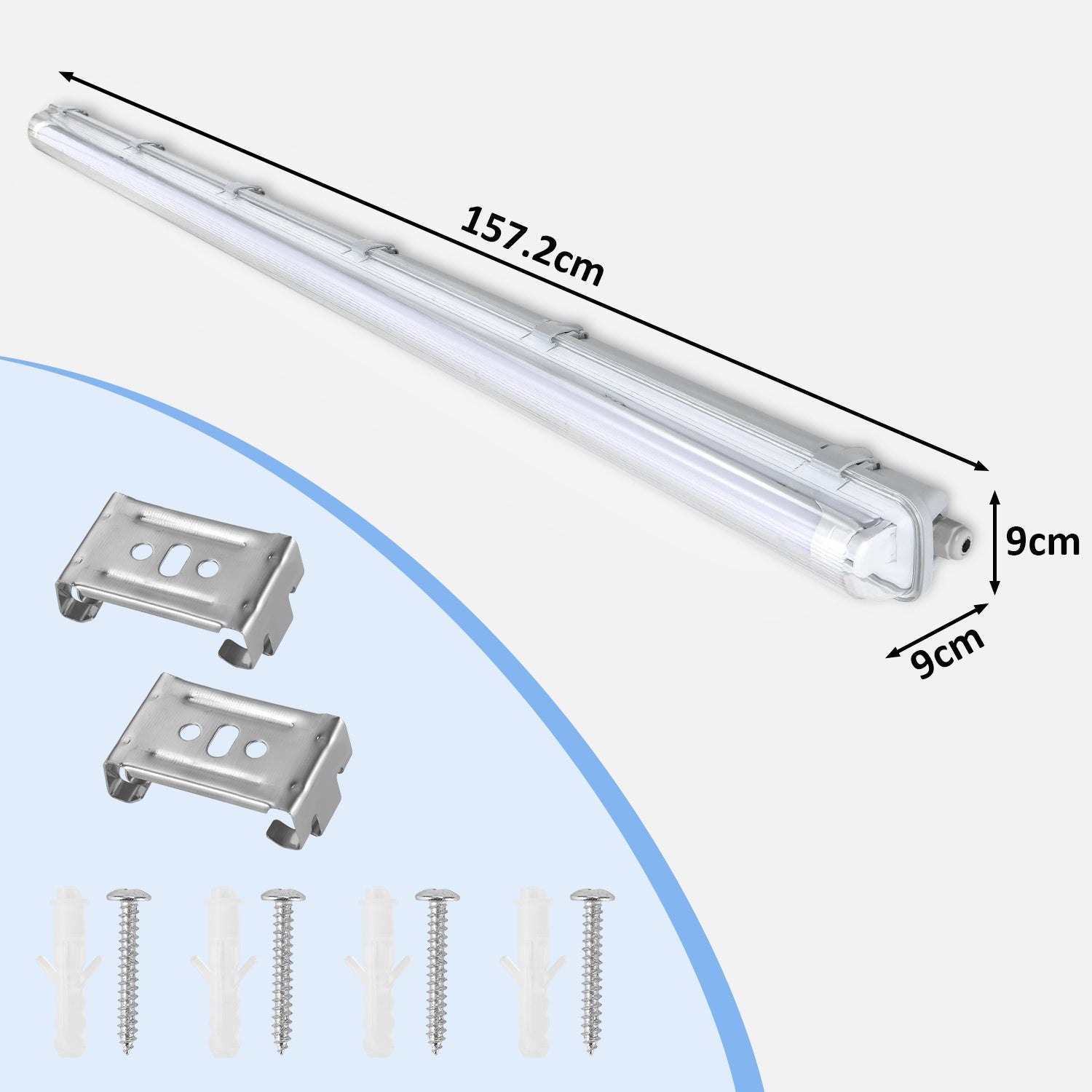 Cosmo Go LED Feuchtraumleuchte 24W 150 cm T8 Kaltweiß