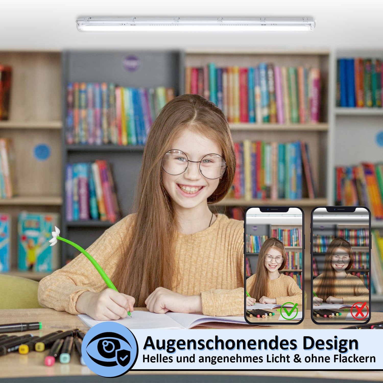 Cosmo Go LED Feuchtraumleuchte 24W 150 cm T8 Kaltweiß
