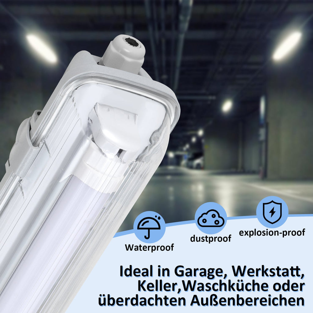 Cosmo Go LED Feuchtraumleuchte 24W 150 cm T8 Kaltweiß
