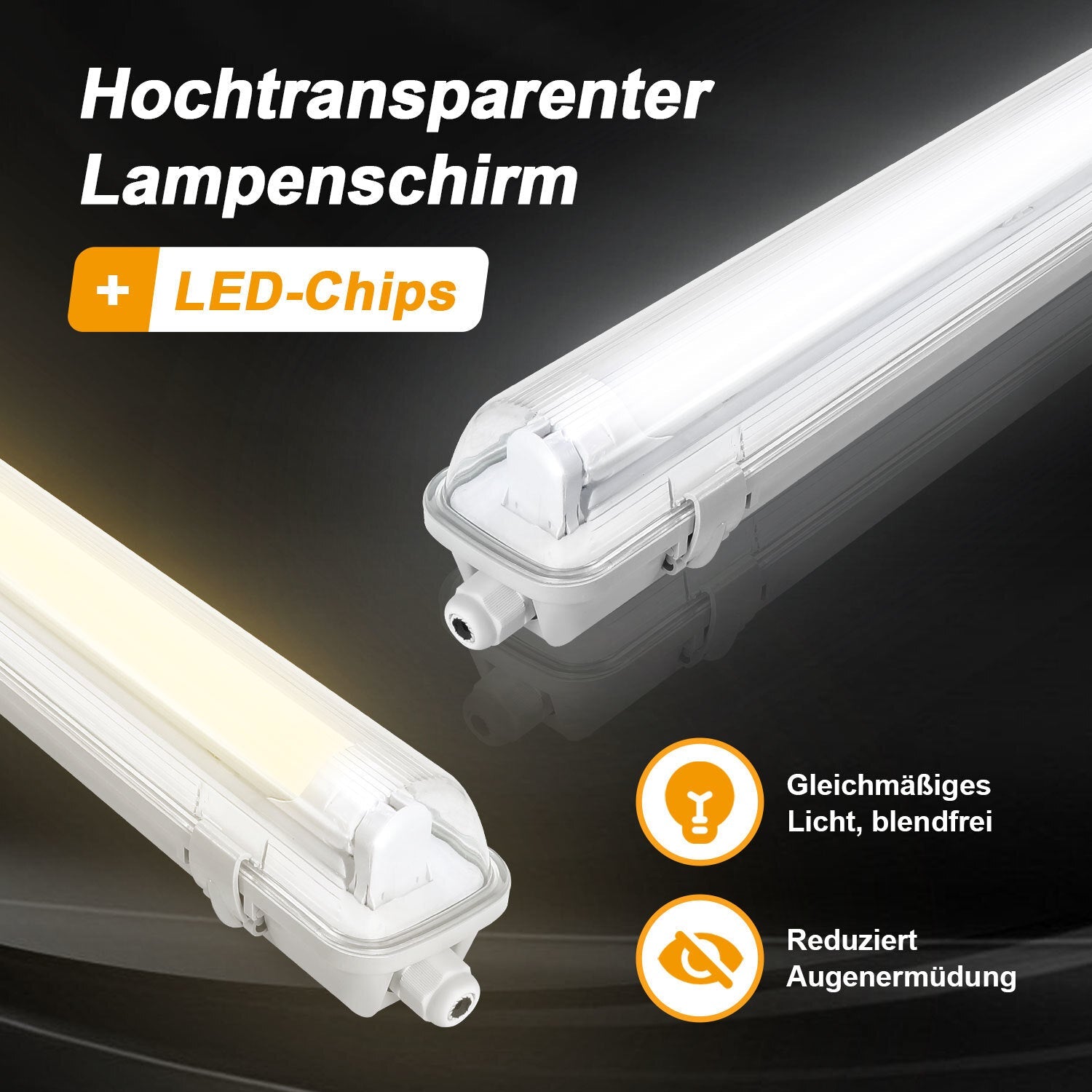 Cosmo Go LED Feuchtraumleuchte 18W 120 cm T8 Neutralweiß