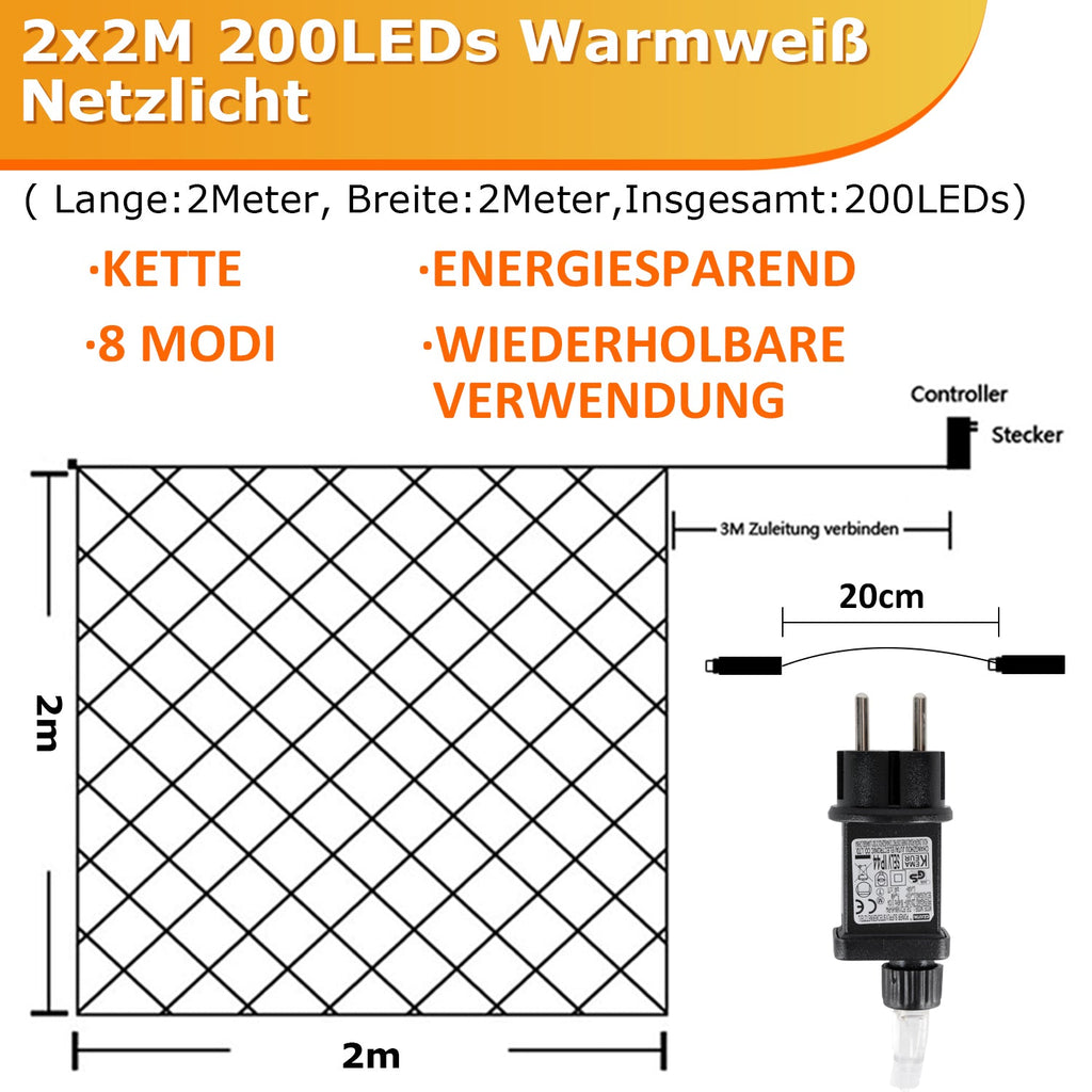 Cosmo Go LED Lichternetz Wasserdicht IP44