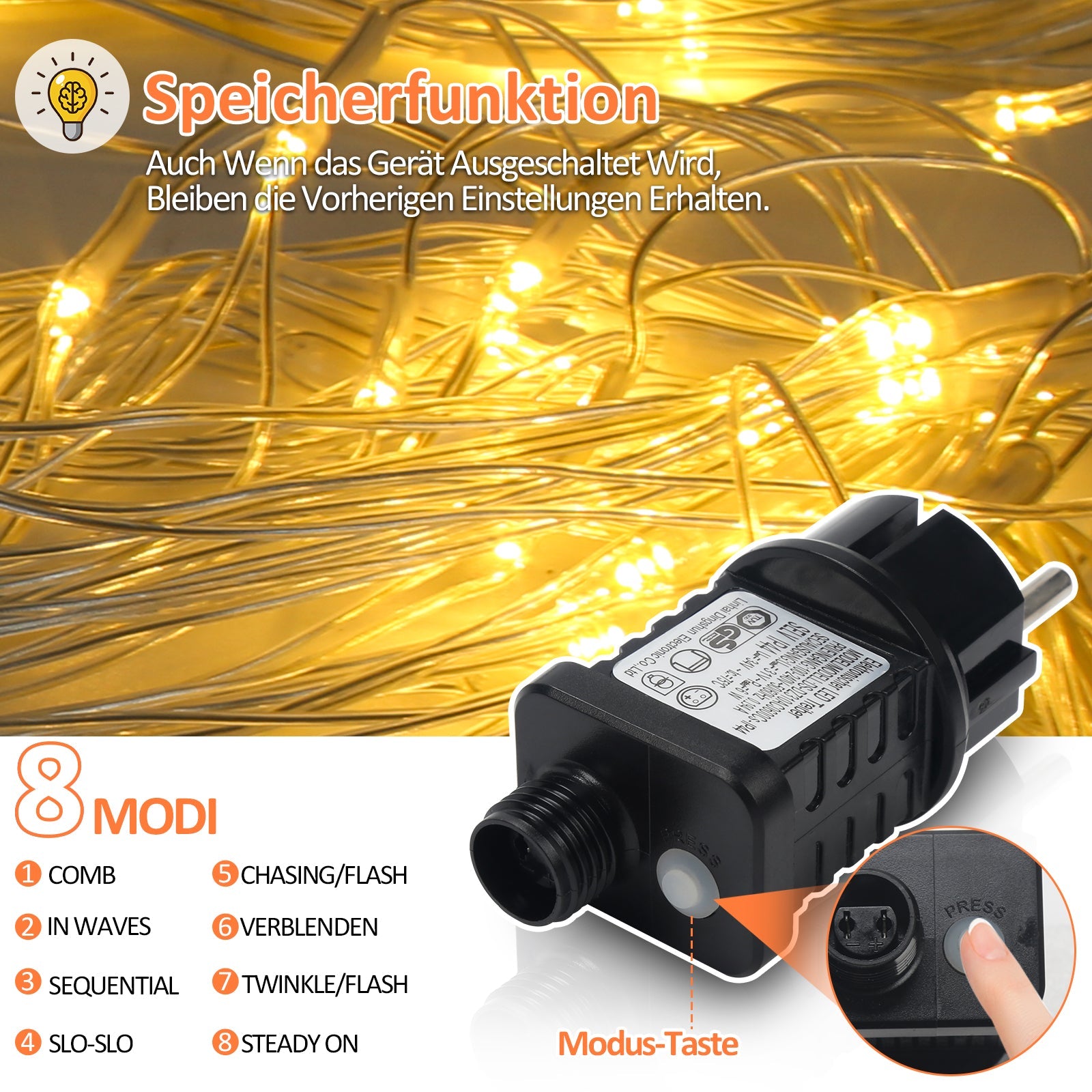 Cosmo Go LED Lichternetz Wasserdicht IP44