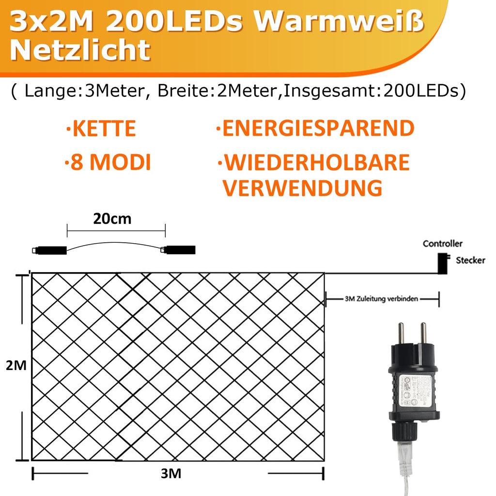 Cosmo Go LED Lichternetz Wasserdicht IP44