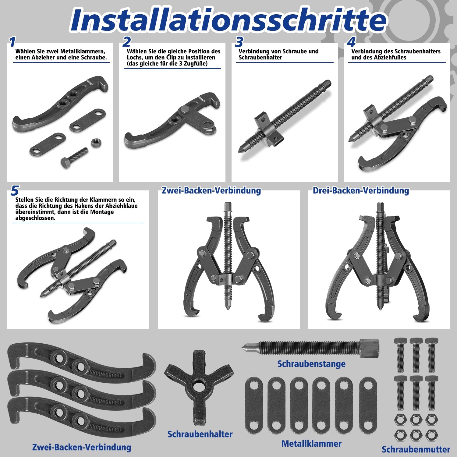 Cosmo Go 3tlg Lagerabzieher Paralellabzieher Lager 3-arm