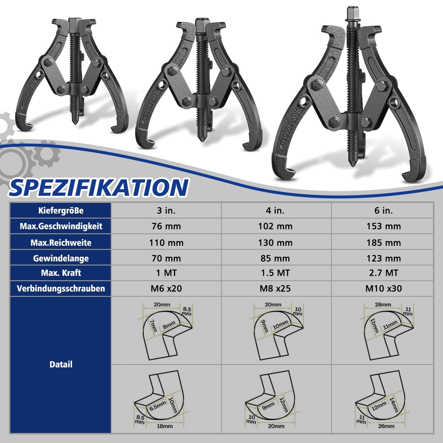 Cosmo Go 3tlg Lagerabzieher Paralellabzieher Lager 3-arm