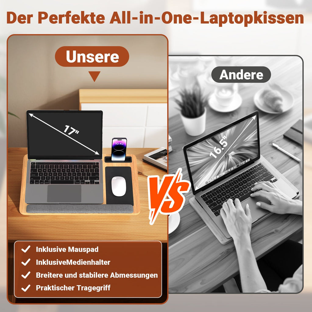 Cosmo Go Laptopkissen Laptoptisch mit Handgelenkauflage & Hepolsterter