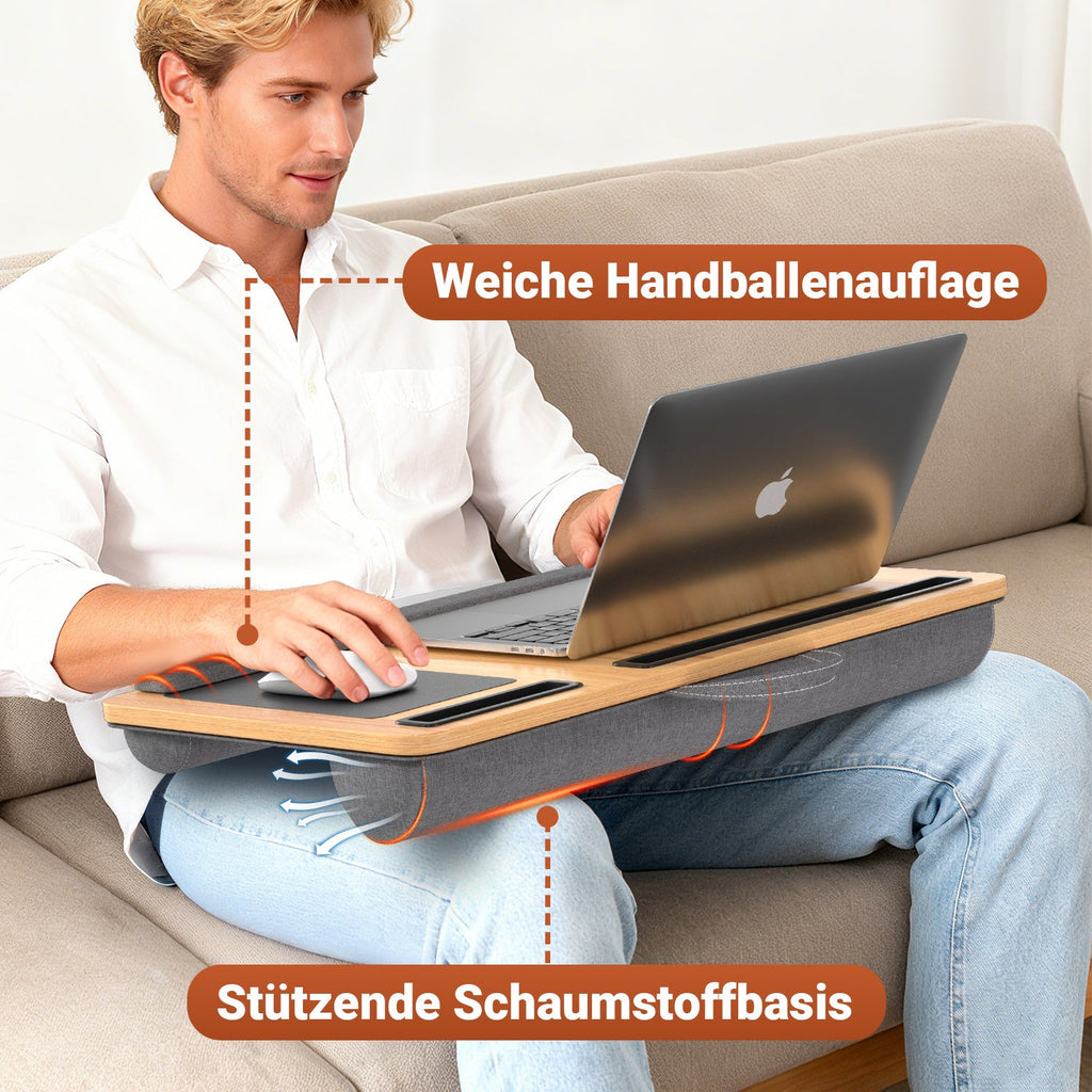 Cosmo Go Laptopkissen Laptoptisch mit Handgelenkauflage & Hepolsterter