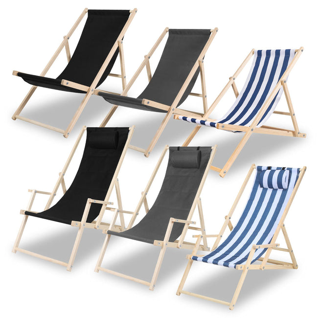 Cosmo Go Liegestuhl Klappbar Strandliege Holz Hover Image