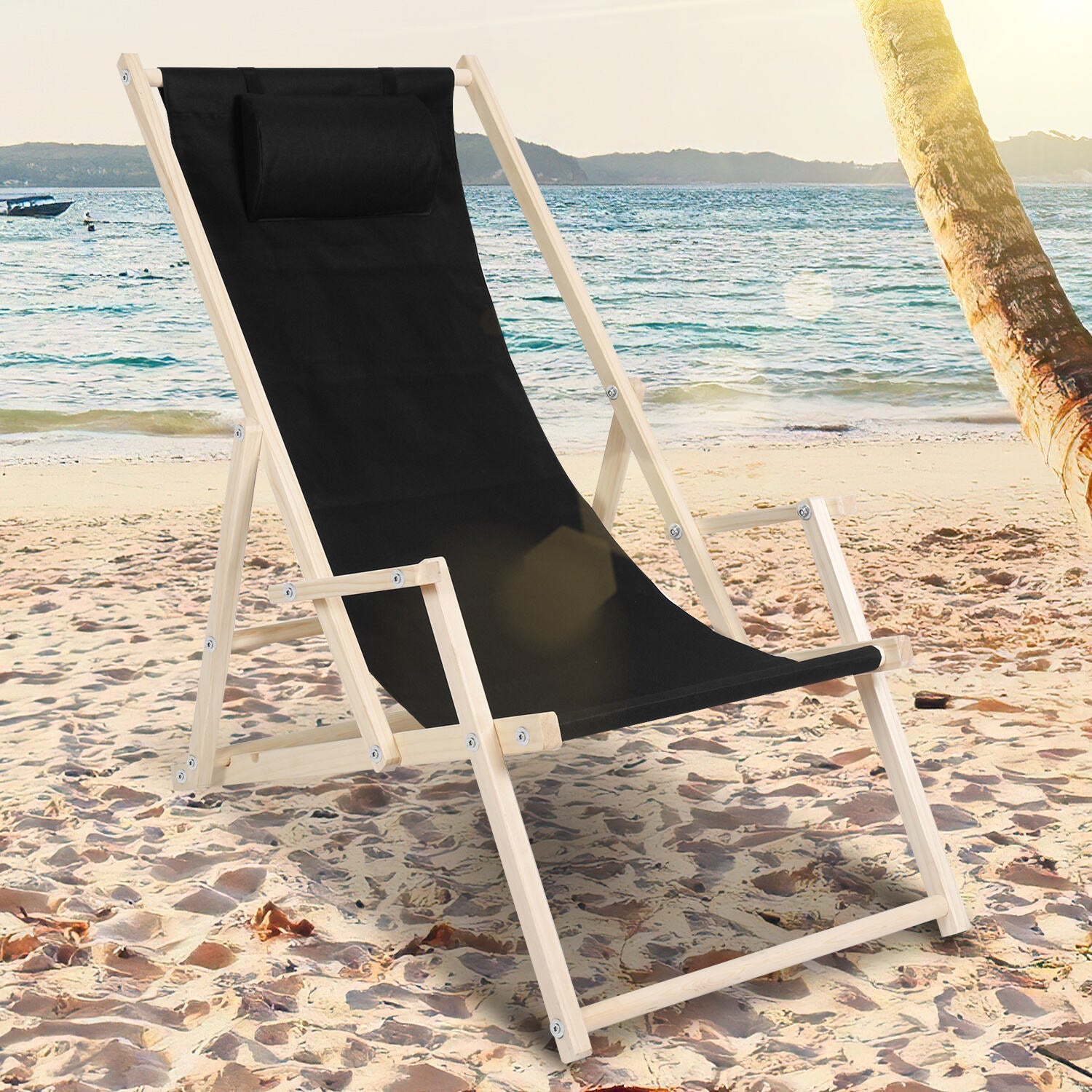 Cosmo Go Liegestuhl Klappbar Strandliege Holz
